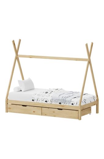Παιδικό κρεβάτι Lalitto τ.Montessori με 2 συρτάρια τ.Montessori  pakoworld ξύλο πεύκου σε φυσική απόχρωση 90x190εκ