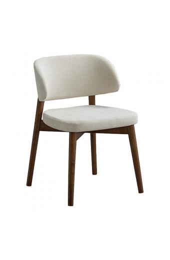Καρέκλα Siena pakoworld rubberwood σε καρυδί-εκρού απόχρωση 48x50x81εκ