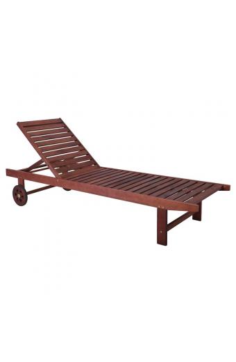 LUGANO Ξαπλώστρα Ξύλο Acacia, Απόχρωση Καρυδί - 65x196x32cm