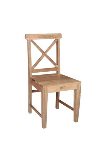 KIKA Καρέκλα Tραπεζαρίας Κουζίνας - Ξύλο Ακακία Φυσικό