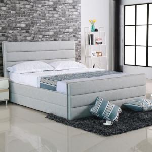 APOLLO Κρεβάτι Διπλό, για Στρώμα 160x200cm, Ύφασμα Απόχρωση Sand Grey