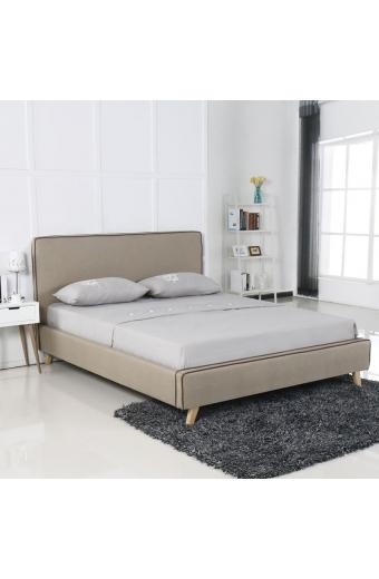 MORISSON Κρεβάτι Διπλό, για Στρώμα 160x200cm, Ύφασμα Απόχρωση Dark Beige