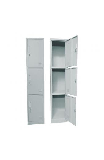 LOCKER 3 Θέσεων Μέταλλο Βαφή Γκρι