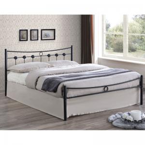 DUGAN Κρεβάτι Διπλό, για Στρώμα 140x190cm, Μέταλλο Βαφή Μαύρo - 145x195x83cm