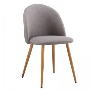 BELLA Καρέκλα Τραπεζαρίας, Μέταλλο Βαφή Φυσικό, Ύφασμα Απόχρωση Sand Grey