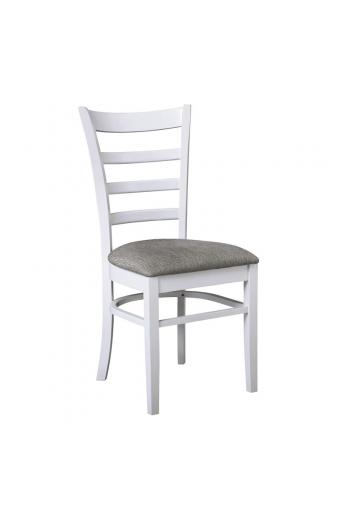 NATURALE Καρέκλα Άσπρο, Ύφασμα Γκρι
