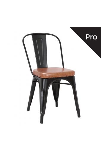 RELIX Καρέκλα-Pro, Μέταλλο Βαφή Μαύρο Matte, Pu Camel