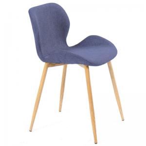 LILIAN Καρέκλα Μέταλλο Βαφή Φυσικό / Ύφασμα Μπλε