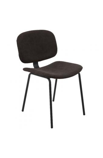 BARLEY Καρέκλα Μέταλλο Βαφή Μαύρο, PU Vintage Black