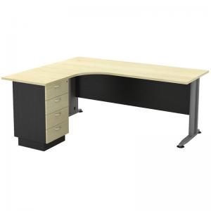 SUPERIOR COMPACT Αριστερή Γωνία - Απόχρωση Dark Grey - Beech - 180x70x75 / 150x60x75cm