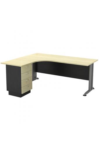SUPERIOR COMPACT Αριστερή Γωνία - Απόχρωση Dark Grey - Beech - 180x70x75 / 150x60x75cm