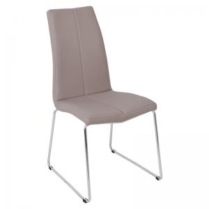 MARKET Καρέκλα Μέταλλο Χρώμιο - PU Cappuccino
