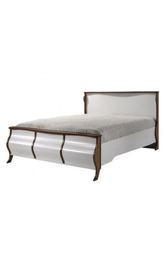 SCARLET Κρεβάτι Ραμποτέ Διπλό, για Στρώμα 160x200cm, Απόχρωση Antique Oak - Άσπρο