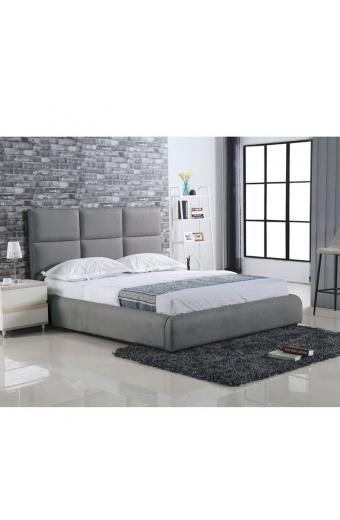 MAXIM Κρεβάτι Διπλό, για Στρώμα 160x200cm, Ύφασμα Γκρι