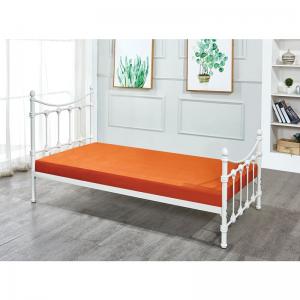 LANCER Κρεβάτι Μονό, για Στρώμα 90x190cm, Μέταλλο Βαφή Άσπρο