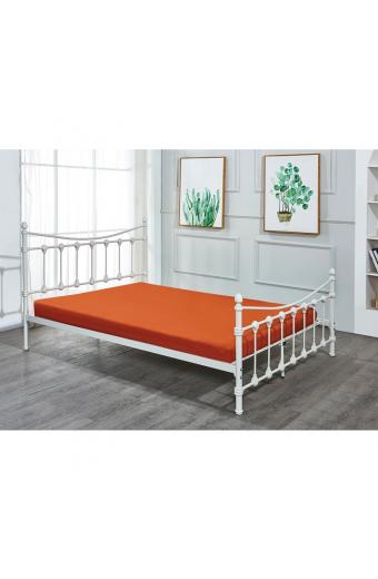 LANCER Κρεβάτι Διπλό, για Στρώμα 150x200cm, Μέταλλο Βαφή Άσπρο