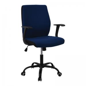 BF3900 Πολυθρόνα Γραφείου Βάση Μέταλλο Βαφή Μαύρο Ύφασμα Μπλε