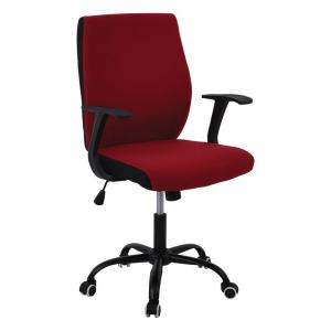 BF3900 Πολυθρόνα Γραφείου Βάση Μέταλλο Βαφή Μαύρο Ύφασμα Κόκκινο