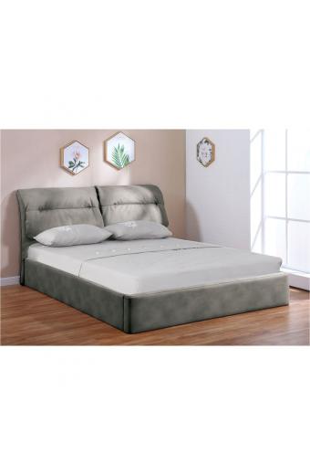 VALIANT Κρεβάτι Διπλό με Χώρο Αποθήκευσης, για Στρώμα 160x 200cm,Ύφασμα Nabuk Σκούρο Γκρι