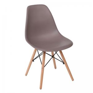 ART Wood Καρέκλα Τραπεζαρίας - Κουζίνας, Πόδια Οξιά, Κάθισμα PP Sand Beige - 1 Step K/D
