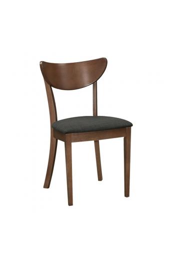 NARDA Καρέκλα Οξυά Καρυδί - Ύφασμα Σκούρο Γκρι