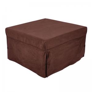 LOGAN Σκαμπό - Κρεβάτι Σαλονιού - Καθιστικού, Στρώμα 7cm, Ύφασμα Σκούρο Καφέ