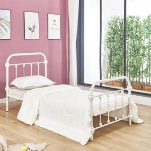 TUNER Κρεβάτι Μονό για Στρώμα 90x190cm, Μέταλλο Βαφή Άσπρο - 203x98x102cm