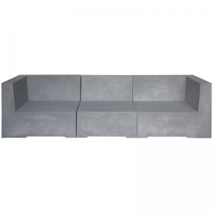 CONCRETE 3Θέσιος Καναπές Κήπου - Βεράντας, Cement Grey - 235x81x65cm
