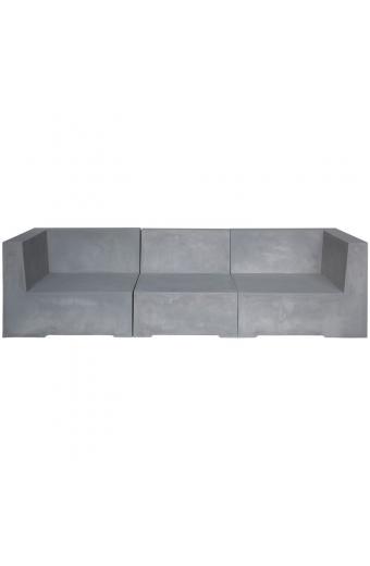 CONCRETE 3Θέσιος Καναπές Κήπου - Βεράντας, Cement Grey - 235x81x65cm