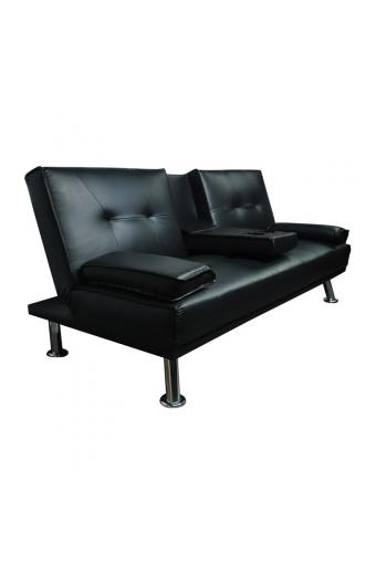 RUBEN Καναπές - Κρεβάτι Σαλονιού, Καθιστικού PU Μαύρο
