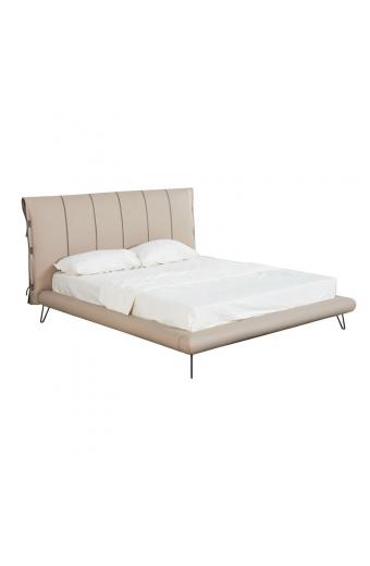 RIALTO Κρεβάτι Διπλό για Στρώμα 160x200cm, Pu Μπεζ
