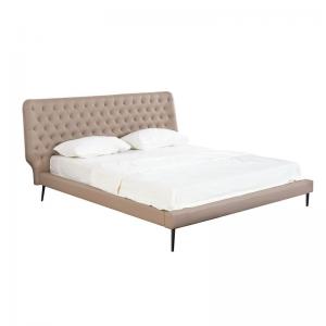 KENZO Κρεβάτι Διπλό, για Στρώμα 160x200cm, Pu Μπεζ - 205x221x108cm