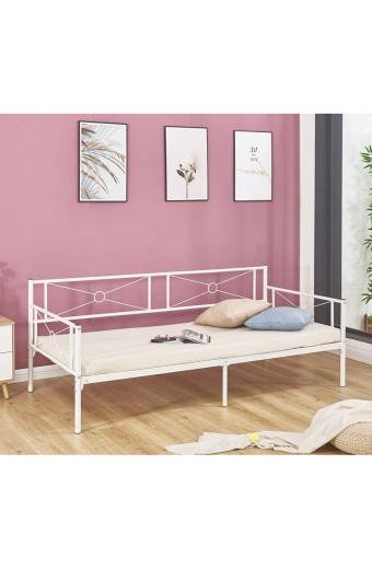 QUEEN Daybed Κρεβάτι Μέταλλο Βαφή Άσπρο