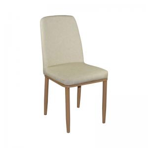 SIMON Καρέκλα Μέταλλο Βαφή Φυσικό - PU Μπεζ