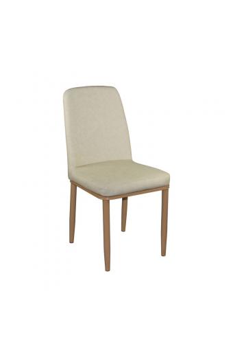 SIMON Καρέκλα Μέταλλο Βαφή Φυσικό - PU Μπεζ
