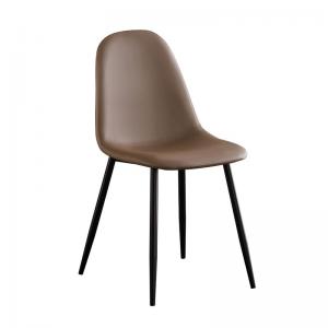 CELINA Καρέκλα Μέταλλο Βαφή Μαύρο - Pvc Καφέ