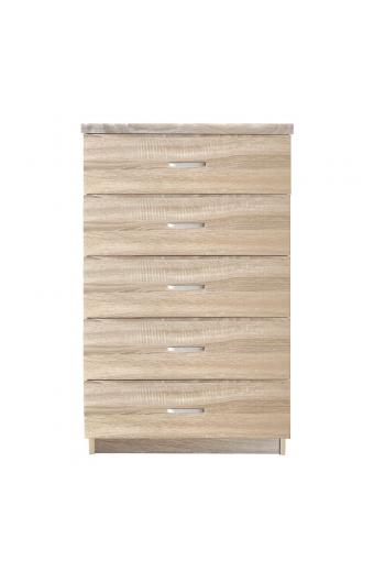 DRAWER Συρταριέρα με 5 Συρτάρια, Απόχρωση Sonoma - 60x40x97cm