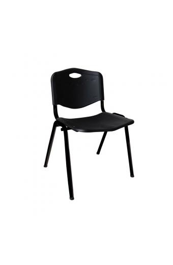 STUDY Καρέκλα Στοιβαζόμενη Μέταλλο Βαφή Μαύρο, PP Μαύρο