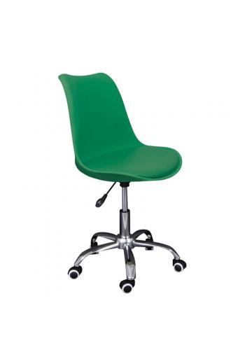 MARTIN Καρέκλα Γραφείου Χρώμιο PP Πράσινο, Μονταρισμένη Ταπετσαρία Pu Πράσινο Συσκ.1