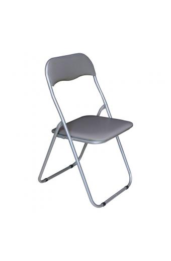 LINDA Καρέκλα Πτυσσόμενη Βαφή Γκρι, Pvc Γκρι - 43x46x80cm