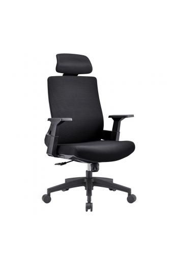 BF8900 Πολυθρόνα Γραφείου Διευθυντή, Mesh Μαύρο, Ύφασμα Μαύρο - 64x66x116/128cm