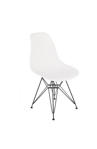 ART Καρέκλα Τραπεζαρίας Mέταλλο Βαφή Μαύρο - PP Άσπρο