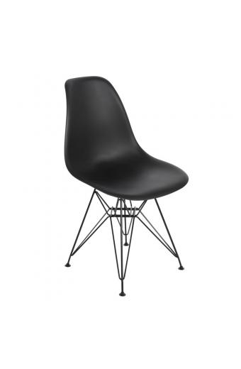 ART Καρέκλα Τραπεζαρίας Μέταλλο Βαφή Μαύρο - PP Μαύρο