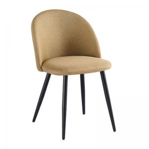 BELLA Καρέκλα Μέταλλο Βαφή Μαύρο / Ύφασμα Gold - Brown