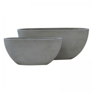 FLOWER POT-4  Set 2 τεμαχίων Cement Grey