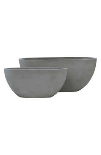 FLOWER POT-4  Set 2 τεμαχίων Cement Grey