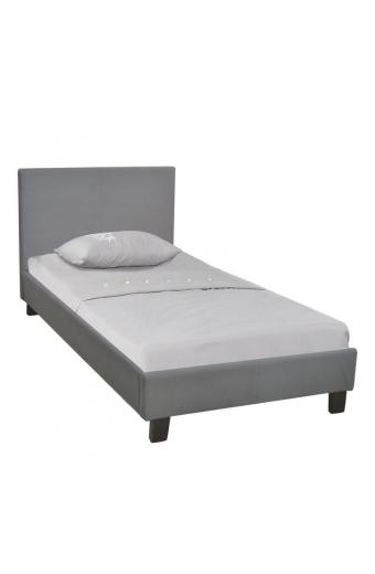 WILTON Κρεβάτι Μονό, για Στρώμα 90x190cm, Ύφασμα Γκρι - 97x203x89cm