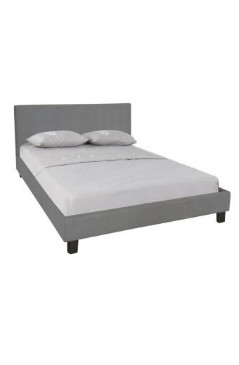 WILTON Κρεβάτι Διπλό, για Στρώμα 160x200cm, Ύφασμα Γκρι - 169x213x89cm
