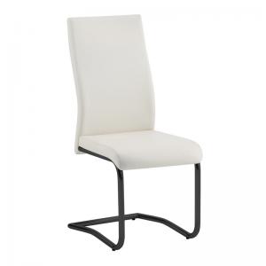 BENSON Καρέκλα Μέταλλο Βαφή Μαύρο - PVC Cream