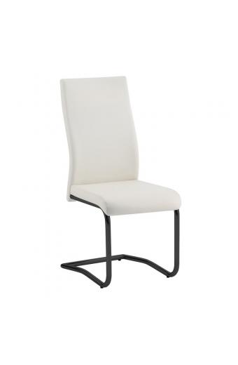 BENSON Καρέκλα Μέταλλο Βαφή Μαύρο, PVC Cream